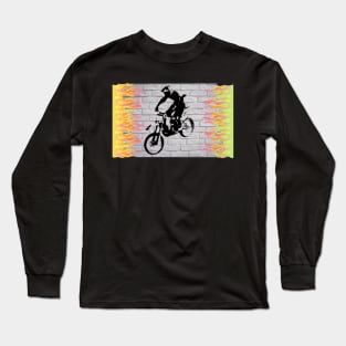 Bike stunt with fire Long Sleeve T-Shirt